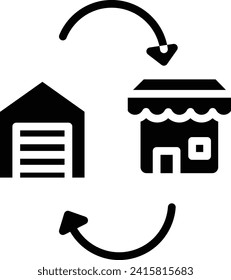shot to godown solid and glyph vector illustration