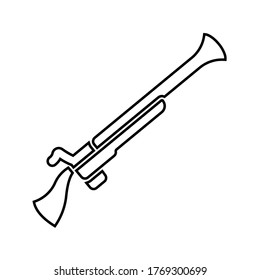 Shot gun icon, outline vector sign, linear style pictogram isolated on white. Symbol, logo illustration. Editable stroke. Eps10 vector illustration.