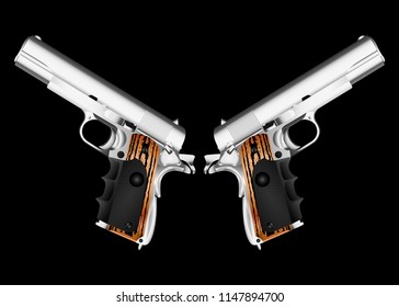 shot guns black background