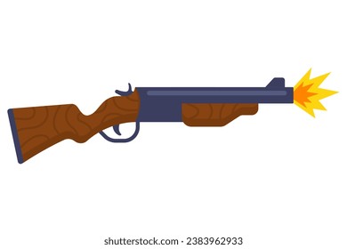 shot from a hunting rifle. flat vector illustration.