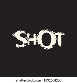 TOMA las letras en forma de grunge. Ilustración vectorial sobre un tema militar en forma de inscripción abstracta con bordes andrajosos de letras sobre un fondo negro