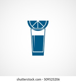 Shot And Lime Blue Flat Icon On White Background