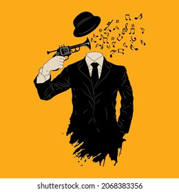 
A shot of musical notes in an abstract black suit., sunset and ocean waves, vector art for screen printing, sublimation or anything your imagination wants RH+
