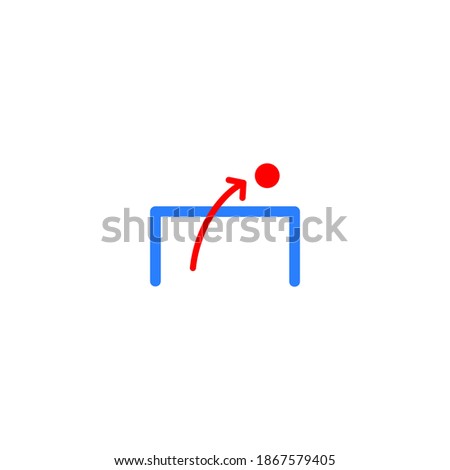 Shot off target icon. Soccer or football icon. Simple, flat, color.