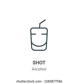 Shot outline vector icon. Thin line black shot icon, flat vector simple element illustration from editable alcohol concept isolated on white background