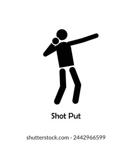 Shot put flat black icon vector isolated on white background