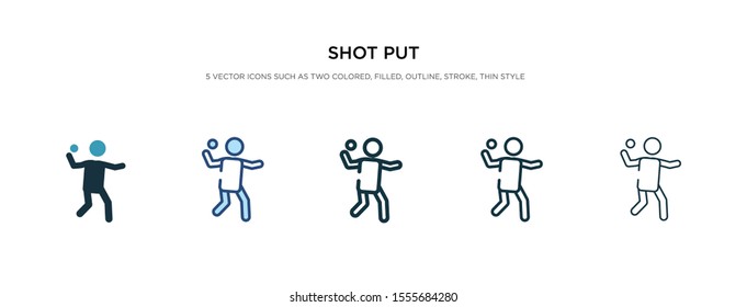 shot put icon in different style vector illustration. two colored and black shot put vector icons designed in filled, outline, line and stroke style can be used for web, mobile, ui