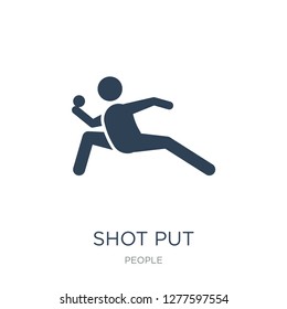 shot put icon vector on white background, shot put trendy filled icons from People collection, shot put vector illustration