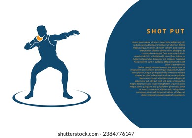 Shot put template background - vector illustration
