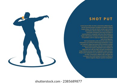 Shot put template background - vector illustration