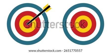 Shot at target. Target icon vector, success. target, challenge, objective icon. isolated on white background. vector illustration. 