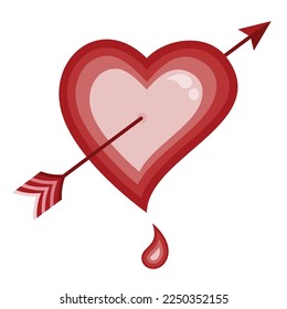 Shot Through The Heart Saint Valentine's Day vector illustration graphic