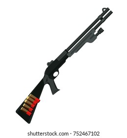 shotgun ammunition SWAT on the butt and a flashlight