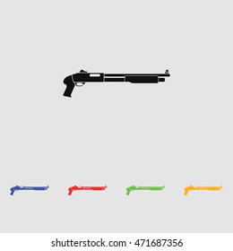 Shotgun black simple icon. vector illustration. Flat style for web and mobile.