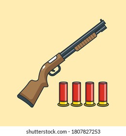 Shotgun Cartoon Vector Illustration Design