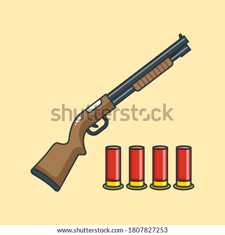 shotgun cartoon vector illustration design