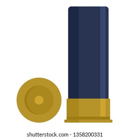 Shotgun Cartridge Shell Icon. Flat Illustration Of Shotgun Cartridge Shell Vector Icon For Web Design