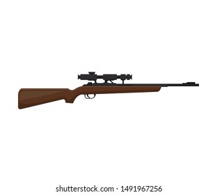 Shotgun with an eye. Vector illustration on a white background.