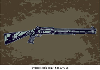 Shotgun. Flat design. Vector illustration