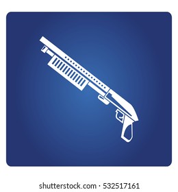 shotgun icon on blue background