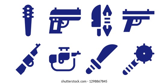  shotgun icon set. 8 filled shotgun icons. Simple modern icons about  - Rifle, Weapons, Gun, Weapon