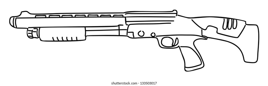 shotgun isolated on white background