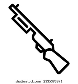 Shotgun line icon. Firearm vector illustration isolated on white. Weapon outline style design, designed for web and app. Eps 10