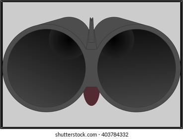  Shotgun, located in close proximity in a frame on a gray background.