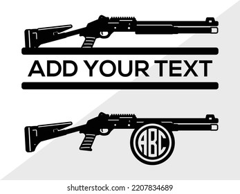 Shotgun Monogram SVG Printable Vector Illustration