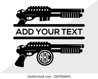 Shotgun Monogram SVG Printable Vector Illustration