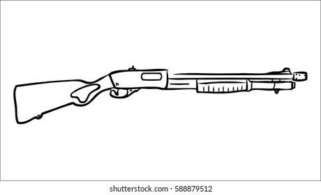 Shotgun on a white background.