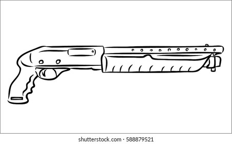 Shotgun on a white background.
