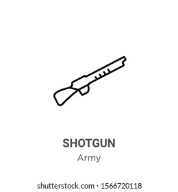 Shotgun outline vector icon. Thin line black shotgun icon, flat vector simple element illustration from editable army concept isolated on white background