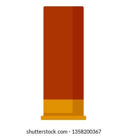 Shotgun red cartridge icon. Flat illustration of shotgun red cartridge vector icon for web design