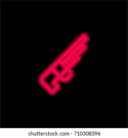 Shotgun red glowing neon ui ux icon. Glowing sign logo vector