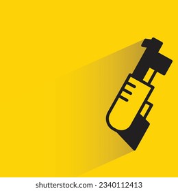 shotgun with shadow on yellow background