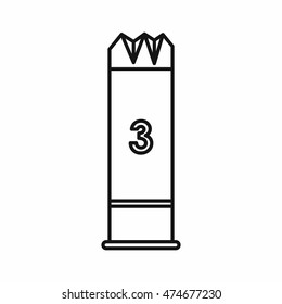 Shotgun shell icon in outline style on a white background