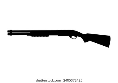 shotgun silhouette black high vector