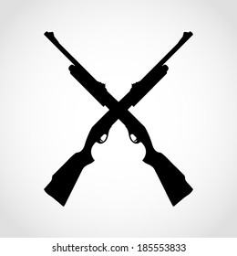 Shotgun Silhouette Icon Isolated On White Background