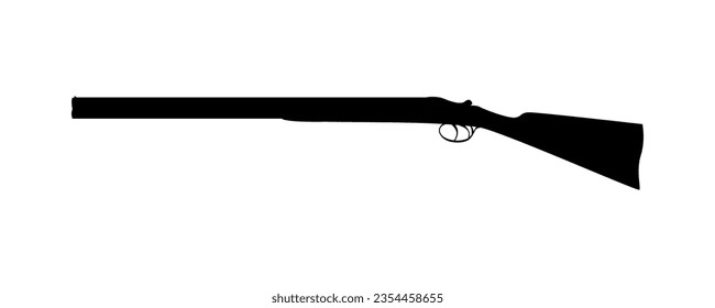 Shotgun silhouette side view. vector graphic