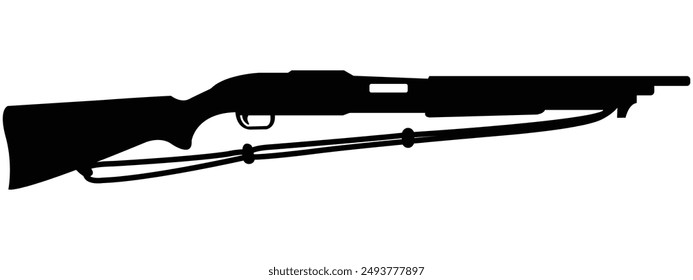 Vector de silueta de escopeta aislado sobre un fondo blanco