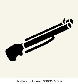 Shotgun solid icon. Double-barreled gun vector illustration isolated on white. Weapon glyph style design, designed for web and app. Eps 10
