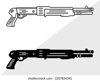 Shotgun SVG Printable Vector Illustration