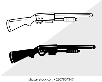 Ilustración de vectores imprimibles SVG de escopeta
