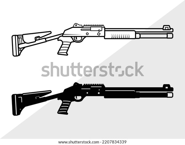 Shotgun Svg Printable Vector Illustration Stock Vector (Royalty Free ...