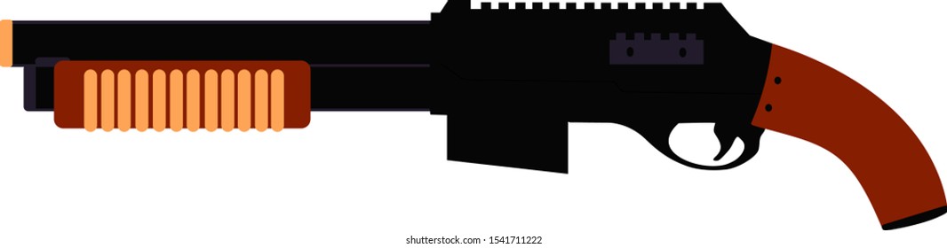 shotgun two barrel weapon vector