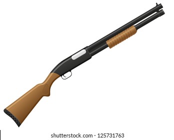 Shotgun Vector Illustration Isolated On White Background