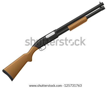 shotgun vector illustration isolated on white background