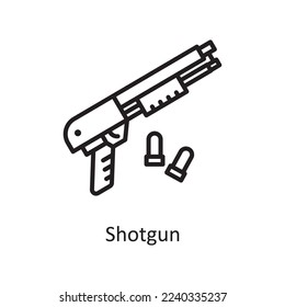 Shotgun  Vector Outline Icon Design illustration. Law Enforcement Symbol on White background EPS 10 File