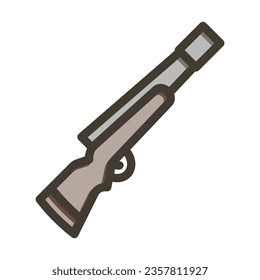 Shotgun Vector Thick Line Filled Colors Icon For Personal And Commercial Use.
